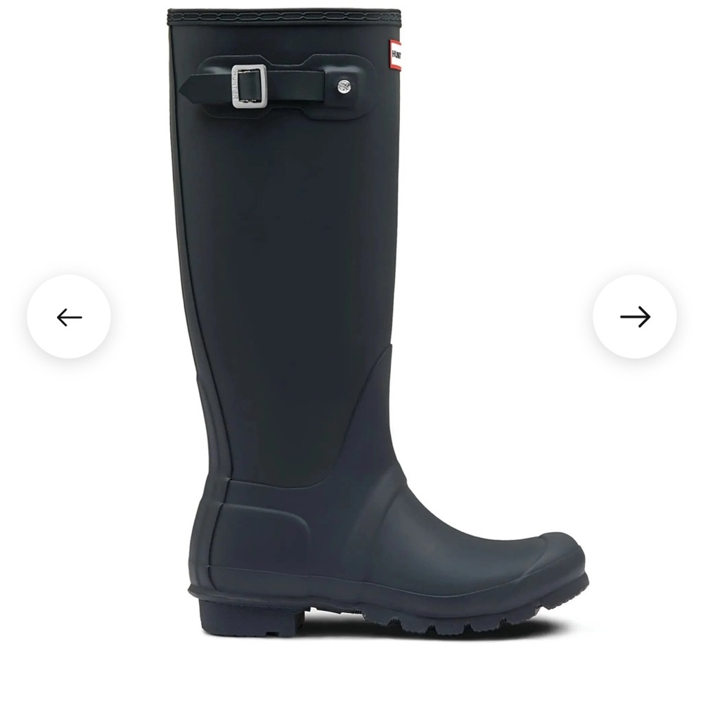 Hunter Dark Gray Tall Boots with Buckle